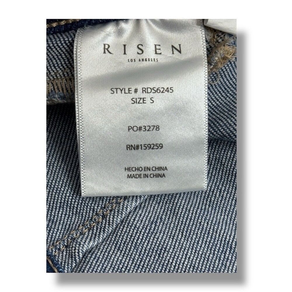 Risen High Rise Front Welt Pocket Denim Short RDS6245 Summer Flat Women’s Size S - Picture 10 of 11